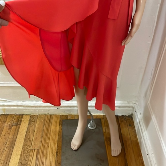 Whistles Red Ruched Wrap Sundress - Picture 6 of 16